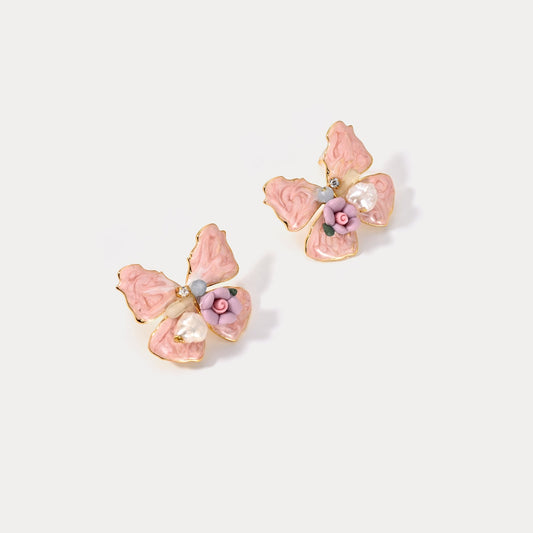 Pink Butterfly Earrings