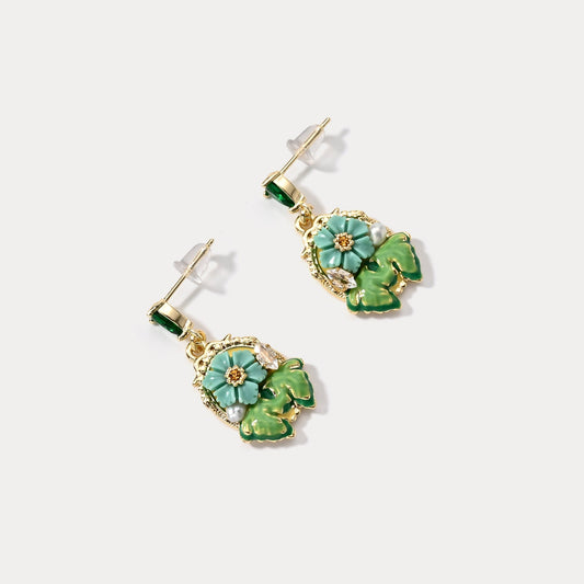 Tropical Flower Dangling Earrings