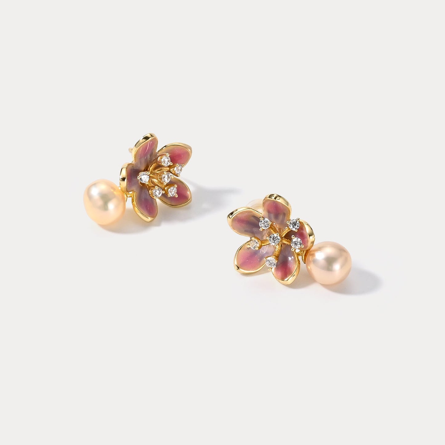 Peach Blossom Pearl Earrings