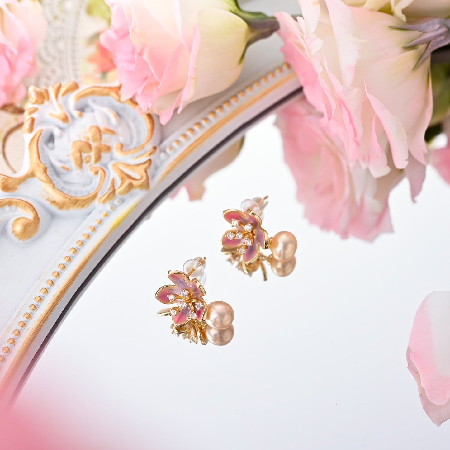 Peach Blossom Pearl Earrings