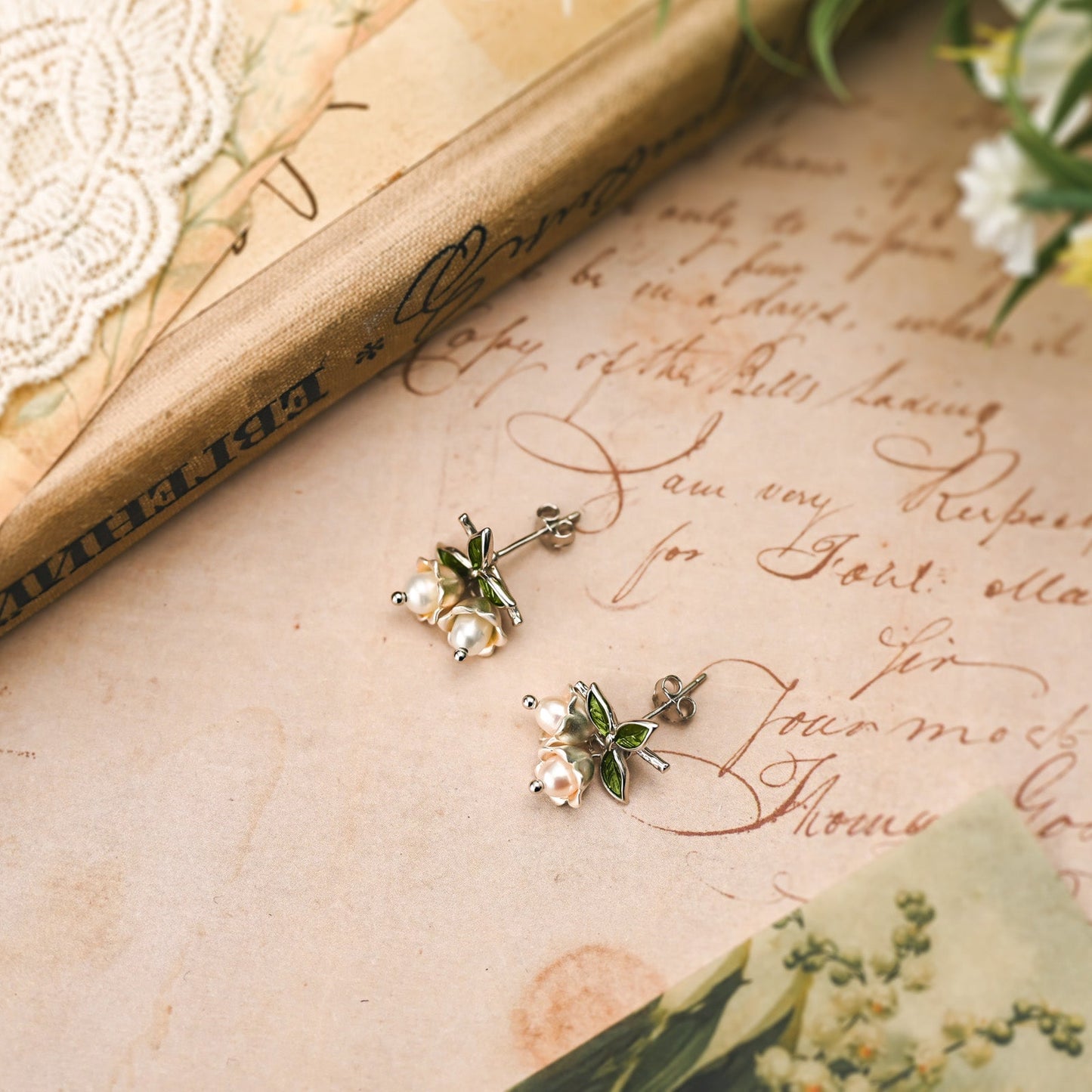 Silver Lily Of The Valley Earrings