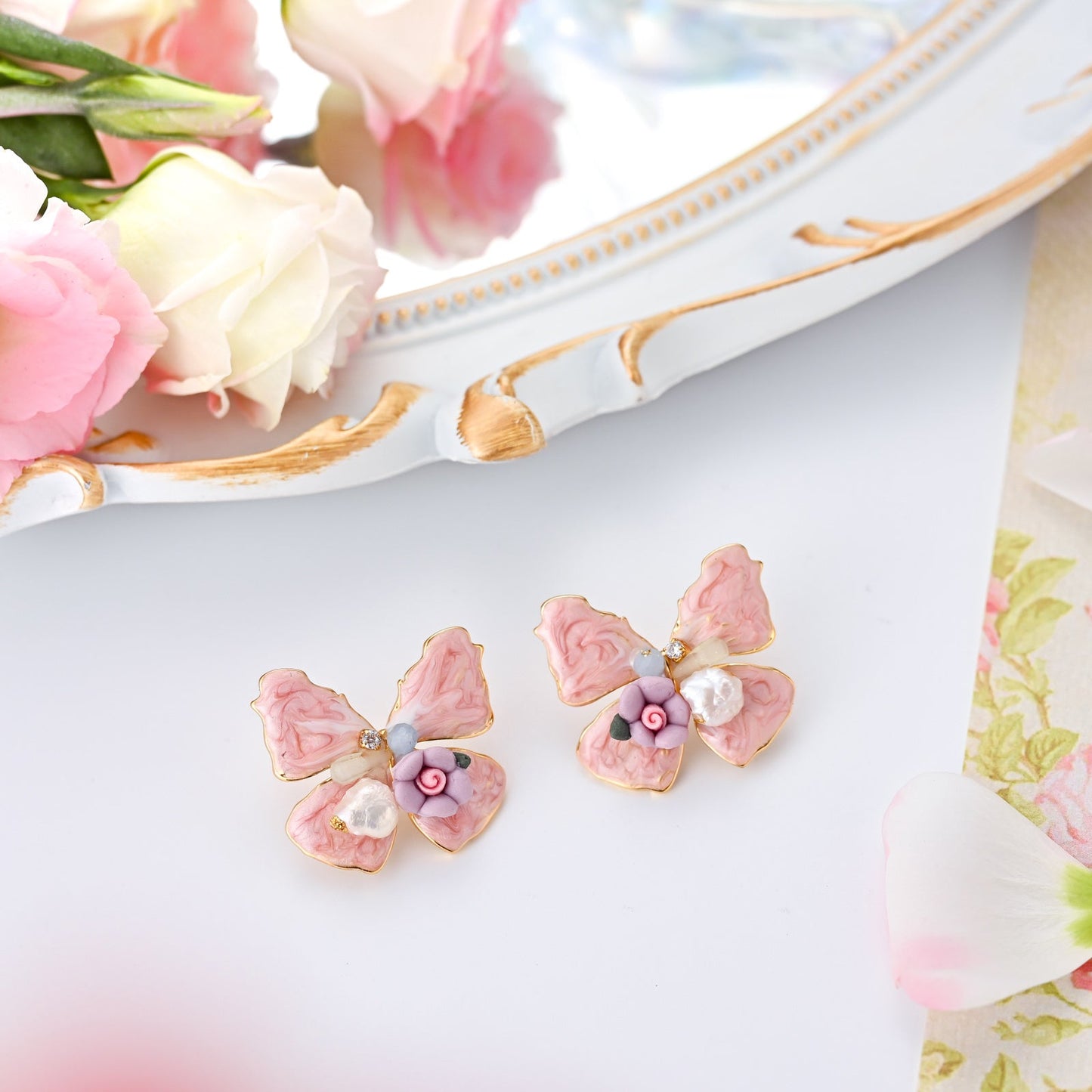 Pink Butterfly Earrings