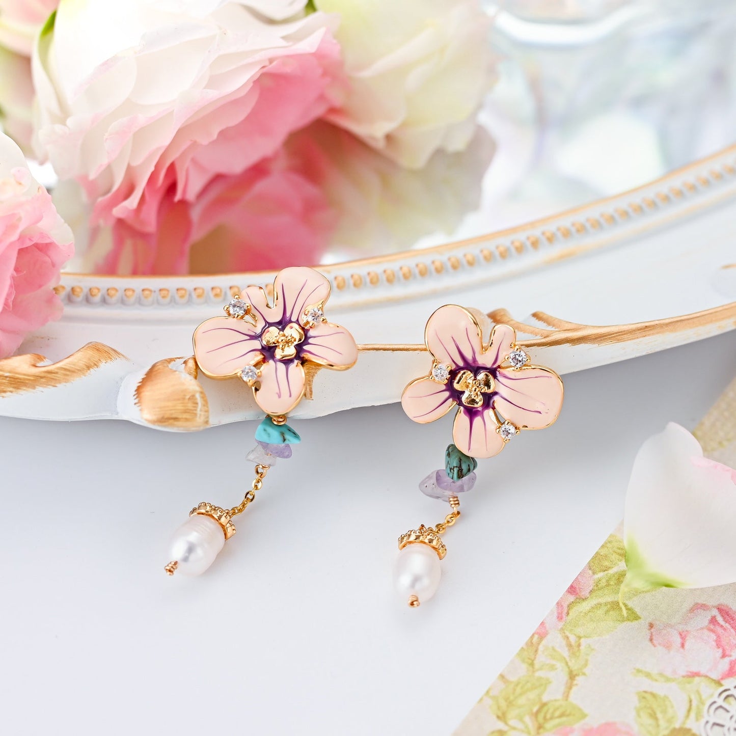 Flower Dangling Earrings