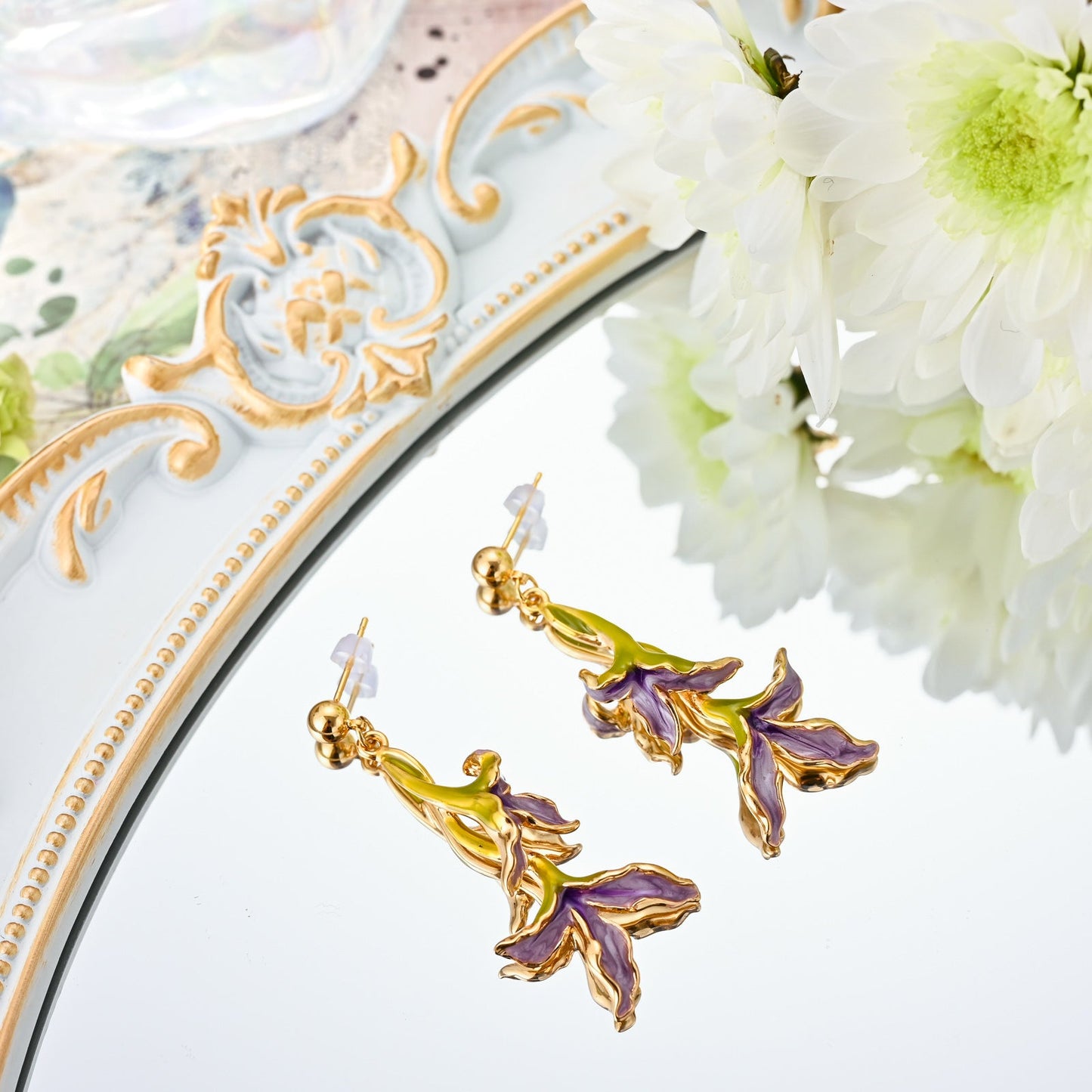 Iris Flower Earrings