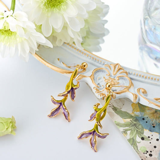 Iris Flower Earrings