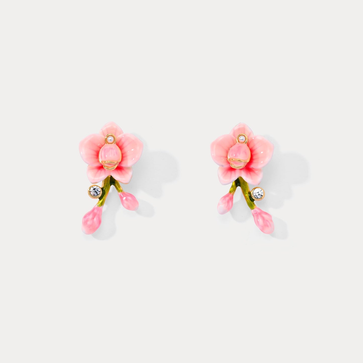 Pink Orchid Earrings