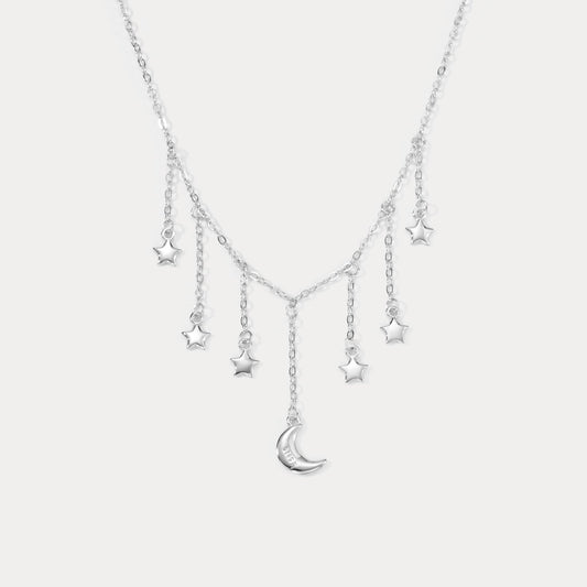 Moon and Star Tassel Necklace