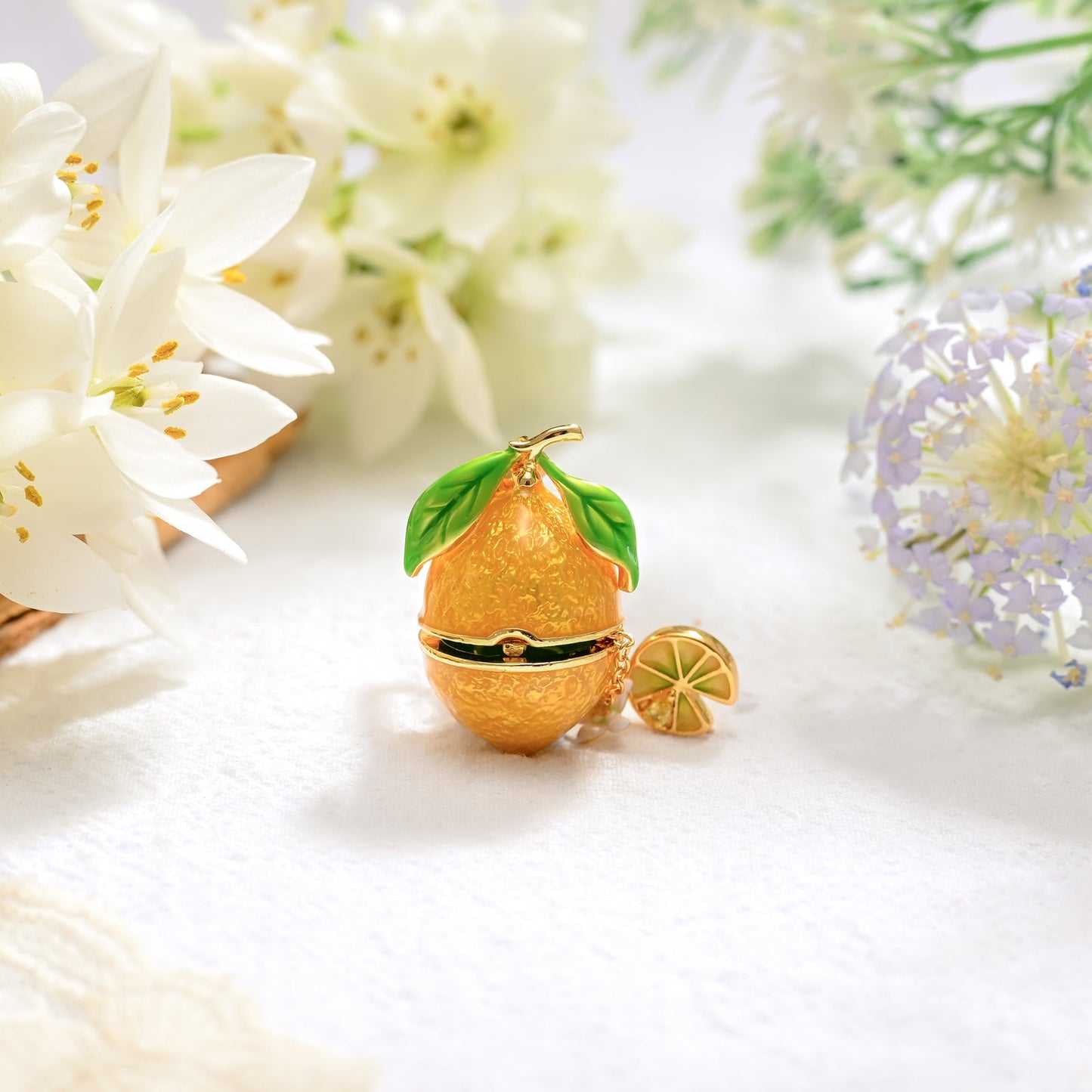 Lemon Locket Pendant Necklace