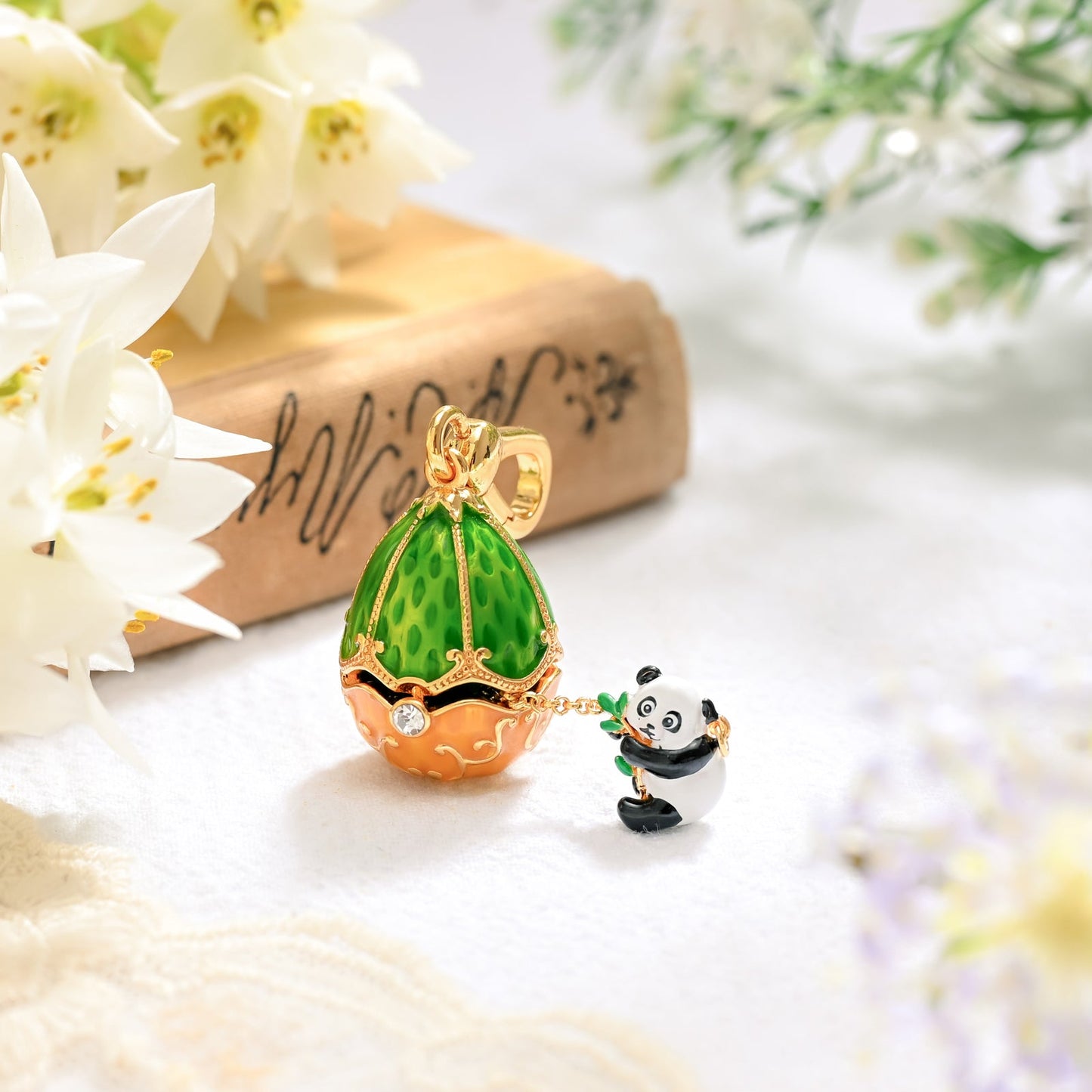 Panda Egg Locket Necklace