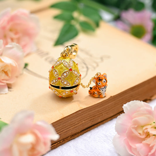 Tiger Egg Locket Necklace
