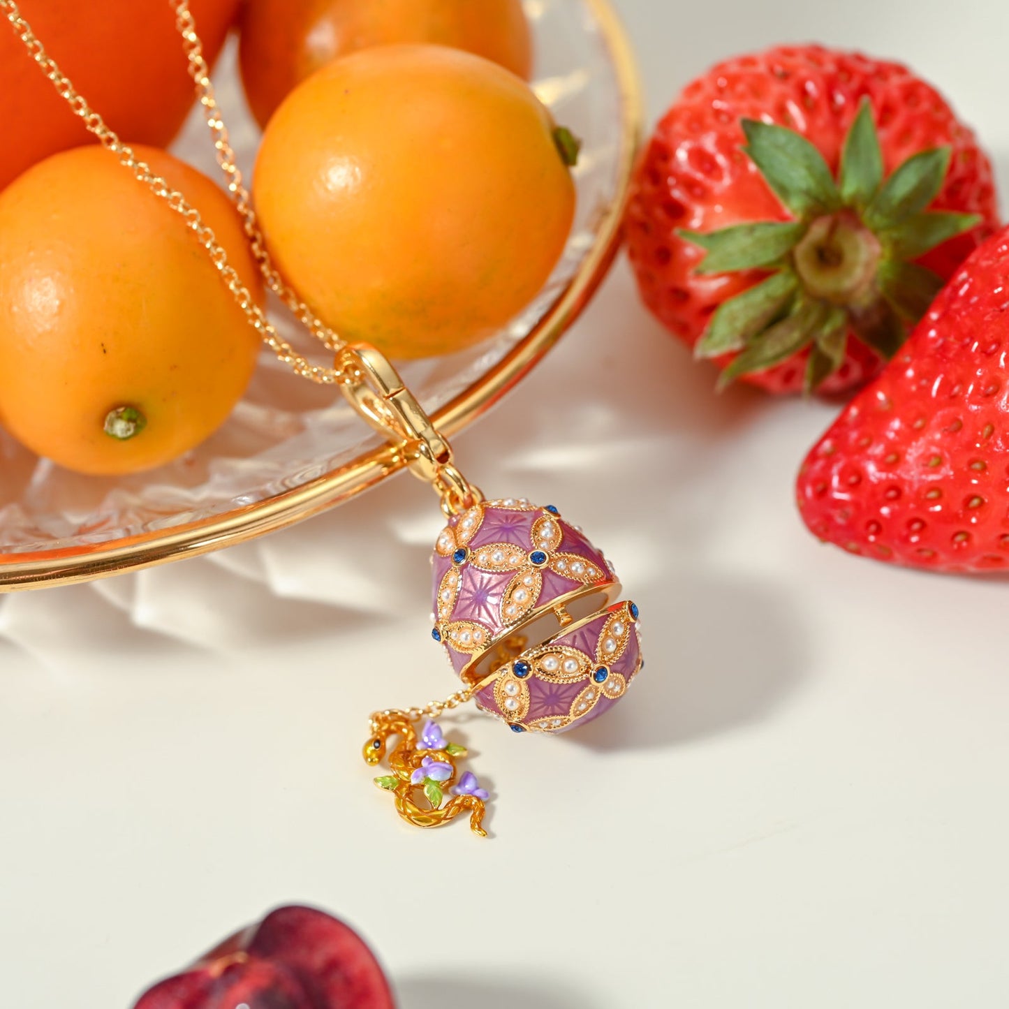 Snake Egg Locket Necklace