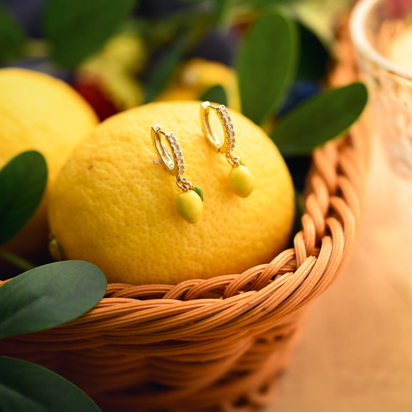 Lemon Hoop Earrings