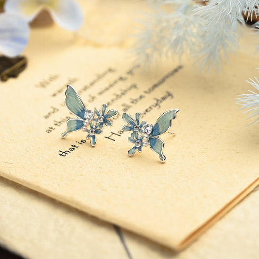 Butterfly Flower Earrings