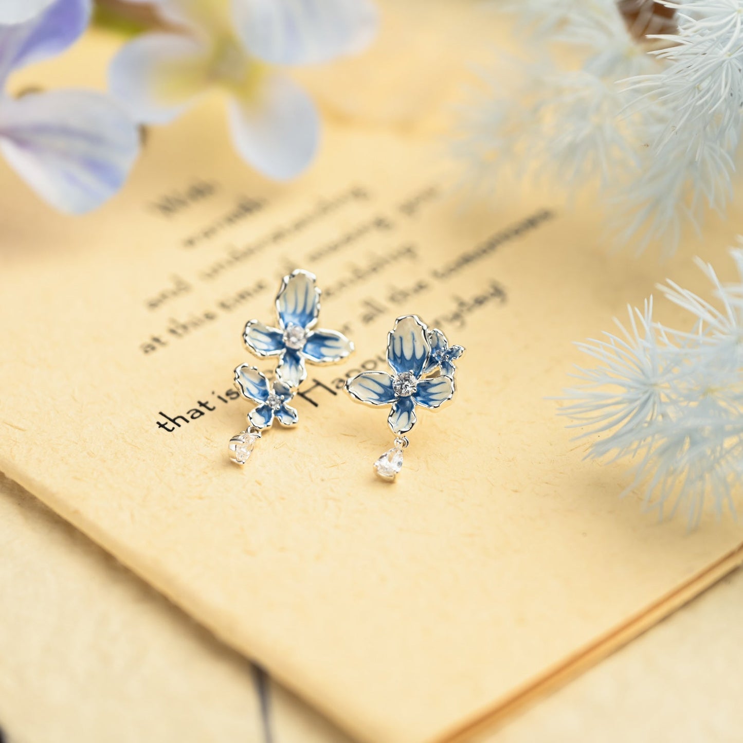 Butterfly Flower Earrings