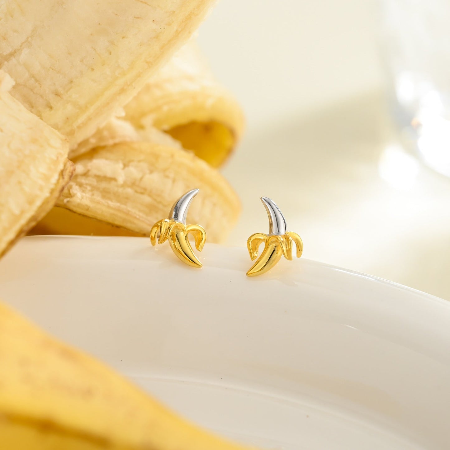 Silver Banana Earrings