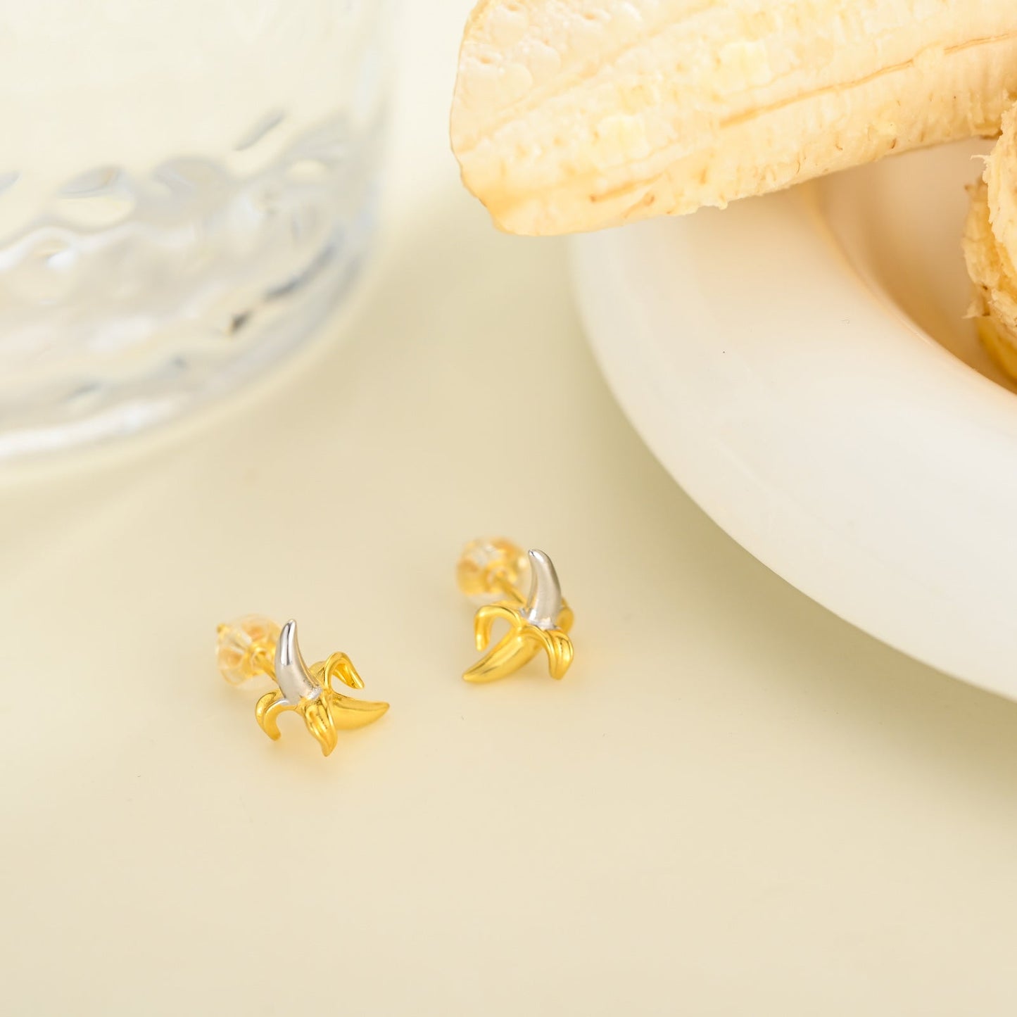 Silver Banana Earrings