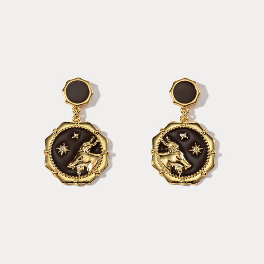 Capricorn Enamel Earrings