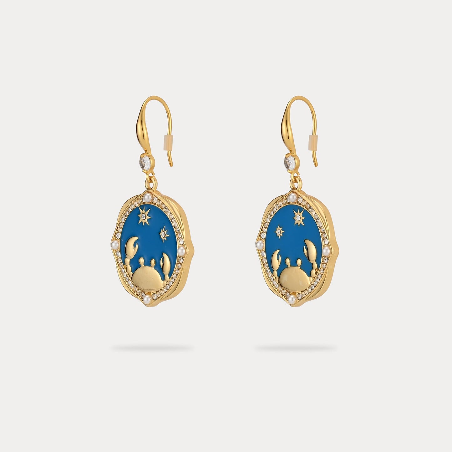 Cancer Enamel Earrings