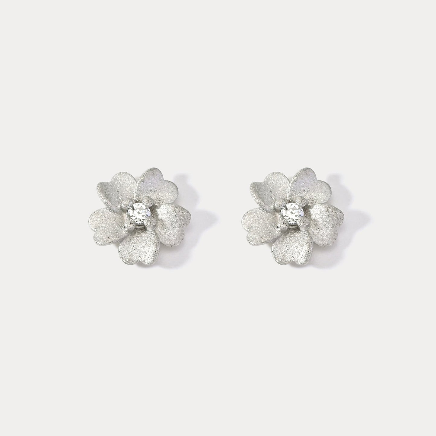 Silver Flower Stud Earrings