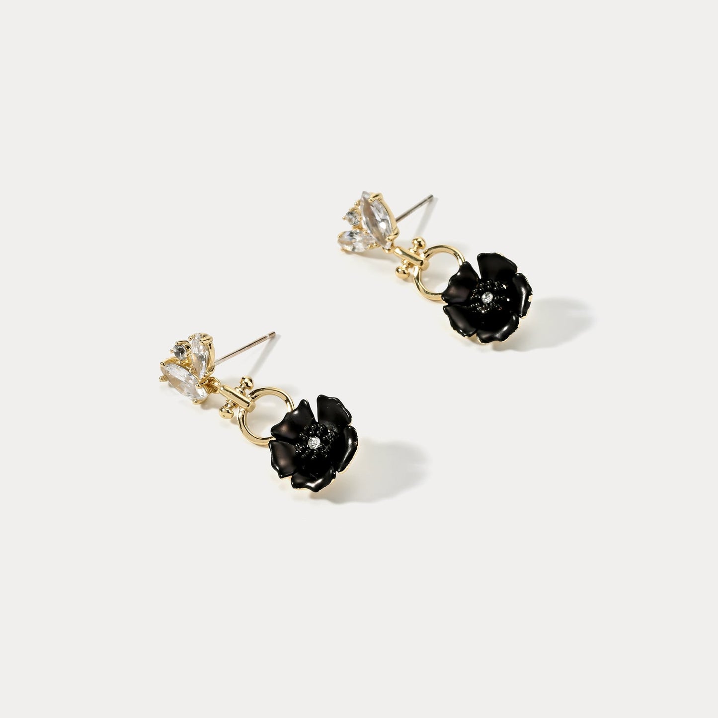 Black Flower Earrings