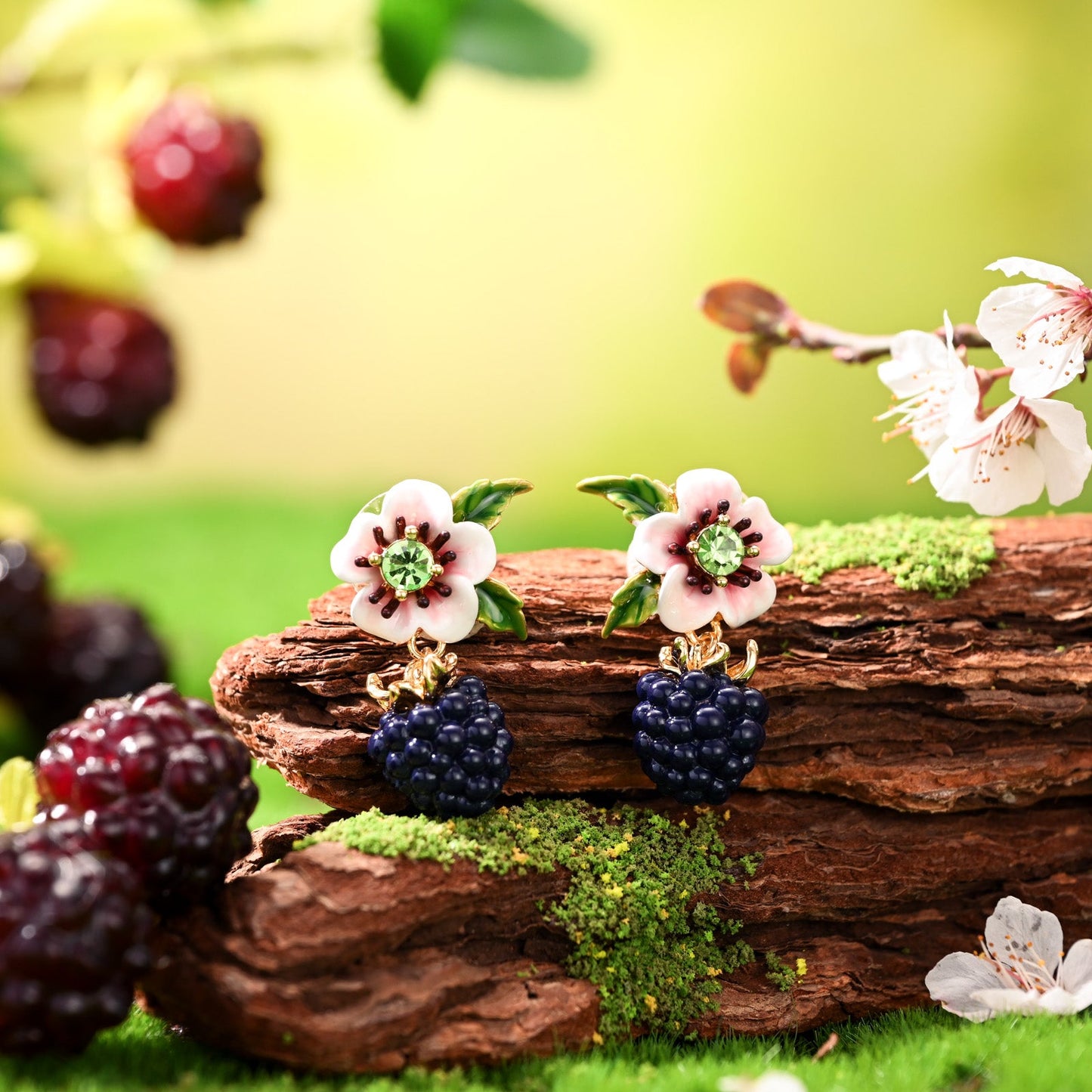 Blackberry Flower Earrings