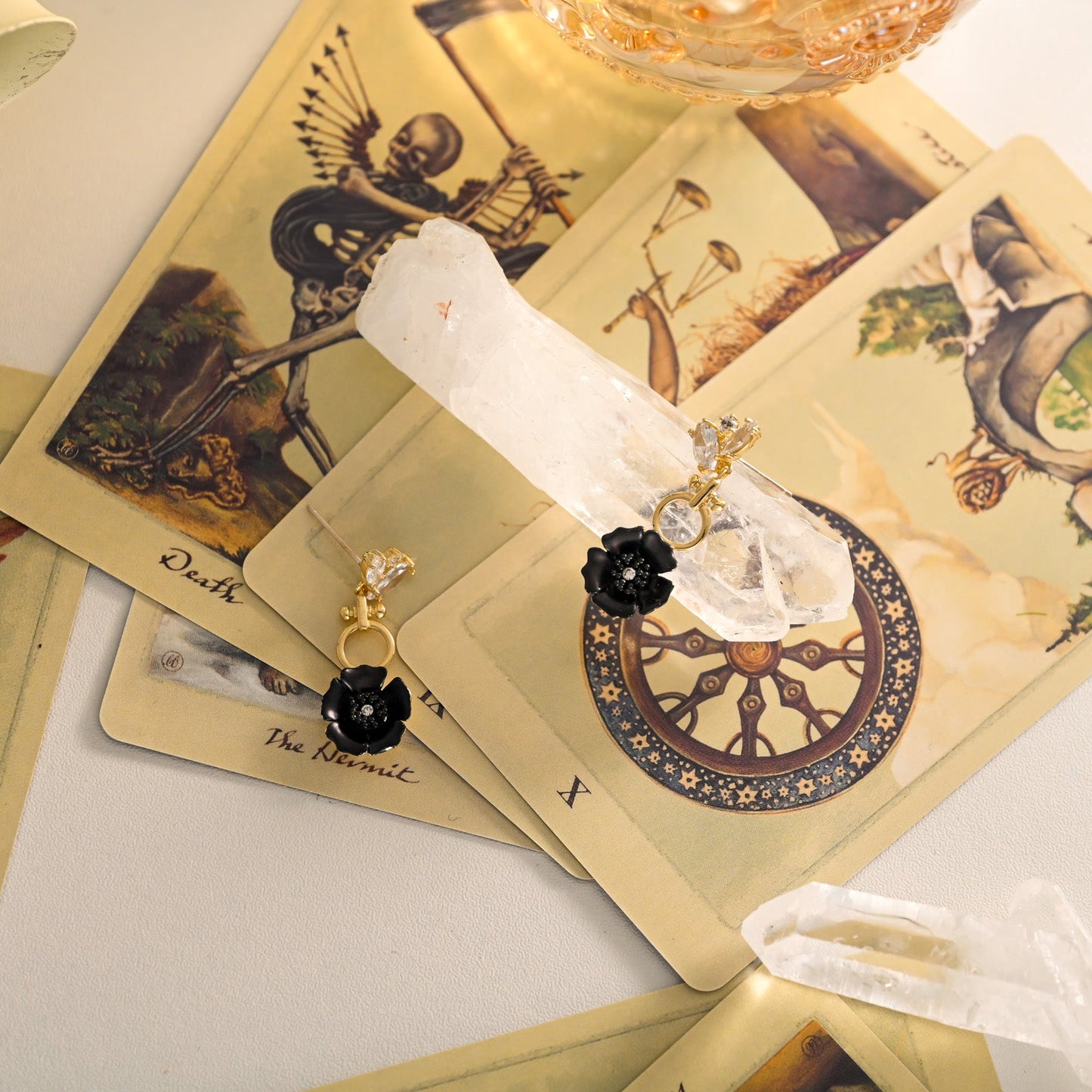 Black Flower Earrings