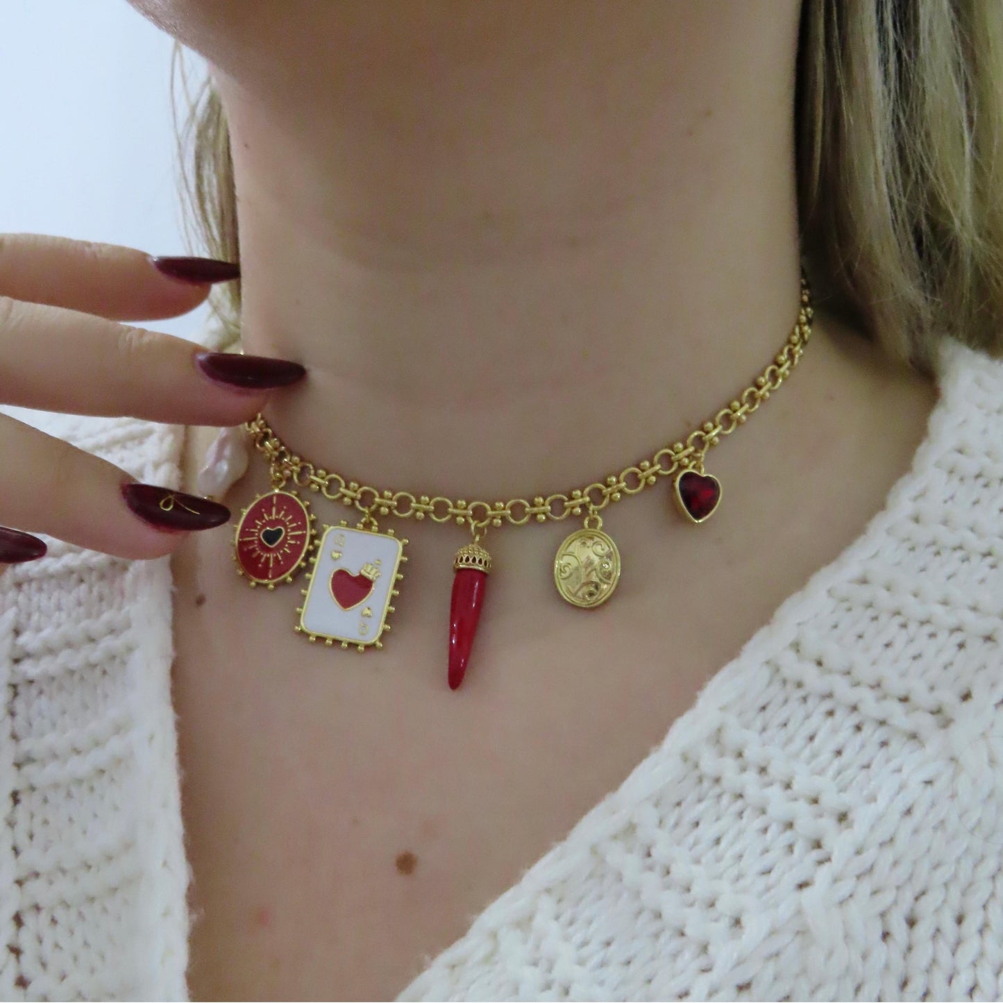 Queen's Card Charm Necklace