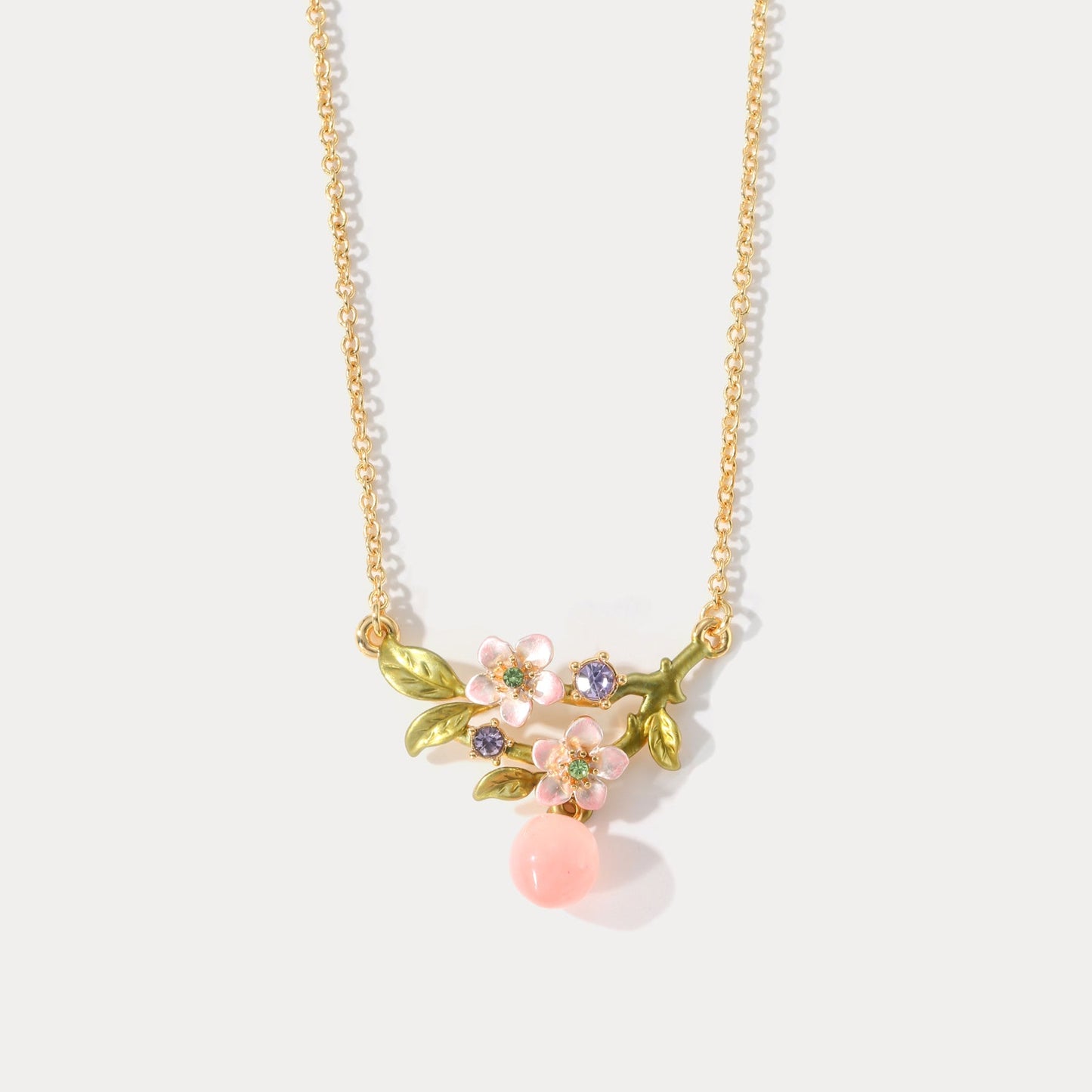 Peach Flower Necklace