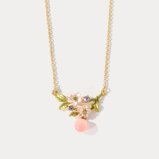 Peach Flower Necklace
