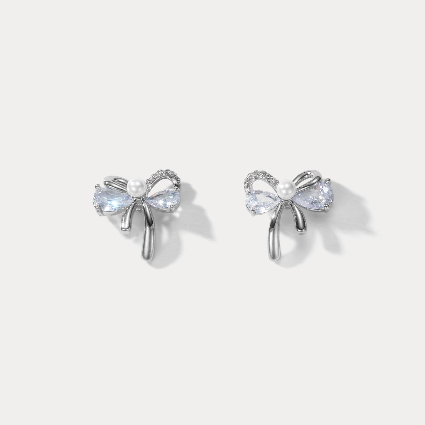 Silver Bow Earrings