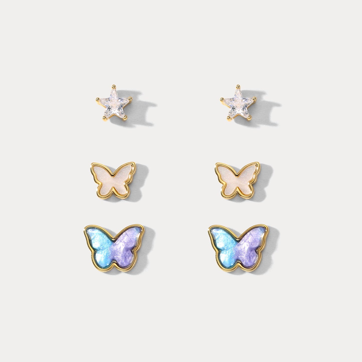 Colorful Butterfly Earrings Set