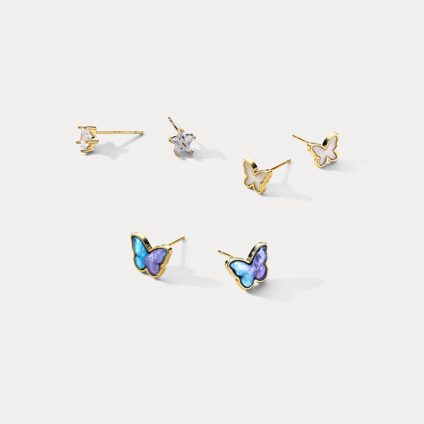 Colorful Butterfly Earrings Set