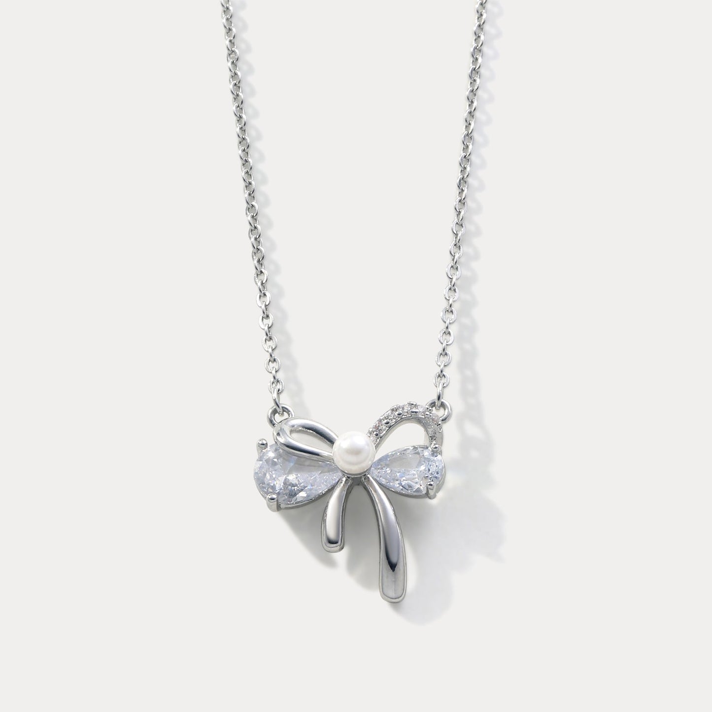Silver Bow Necklace
