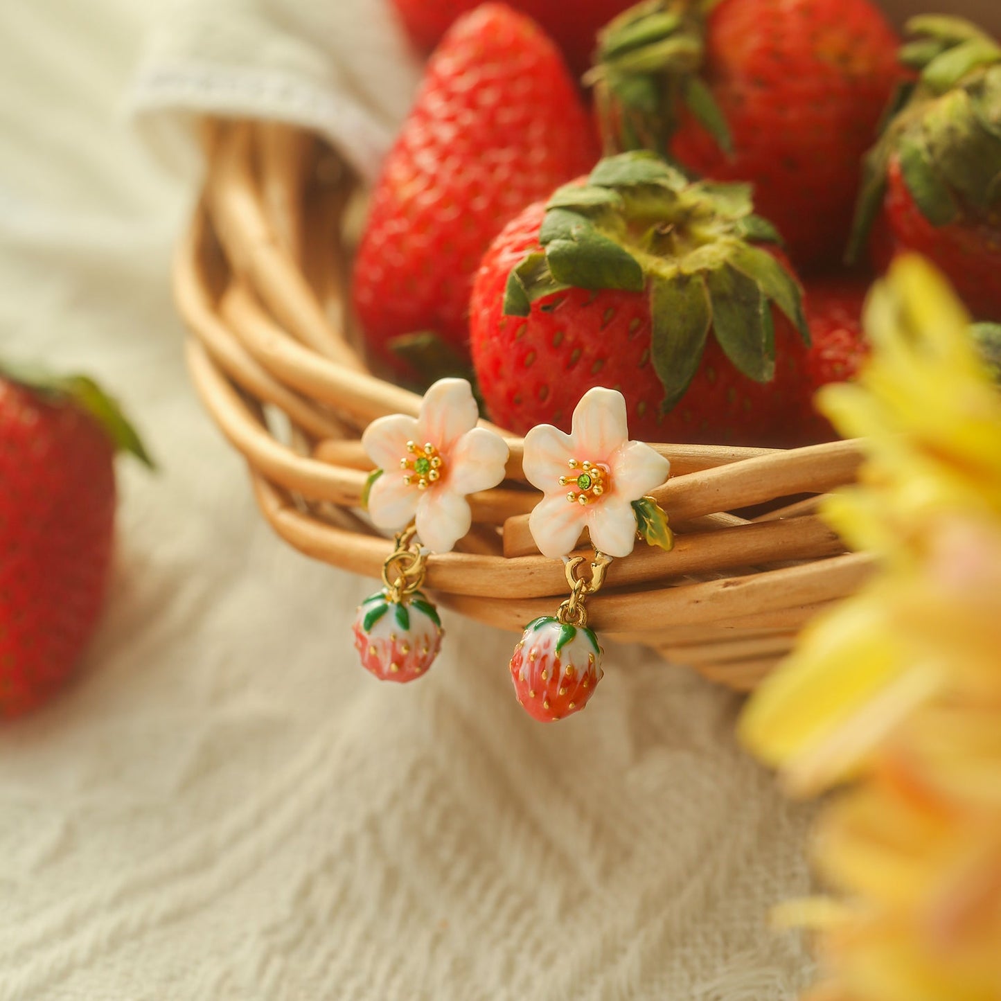 Strawberry Flower Earrings