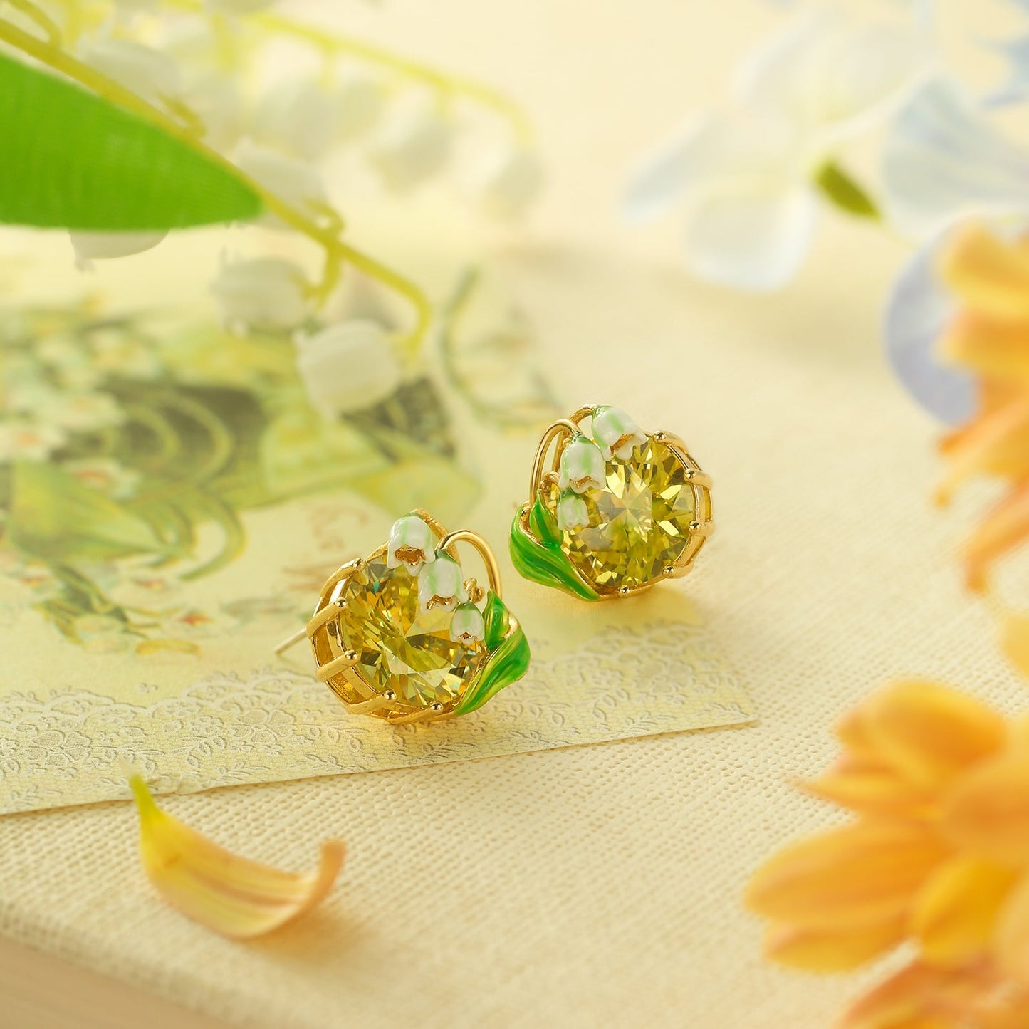 Lily of the Valley Citrine Earrings