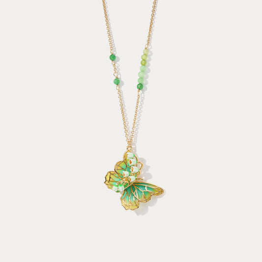 Lily of the Valley Butterfly Necklace