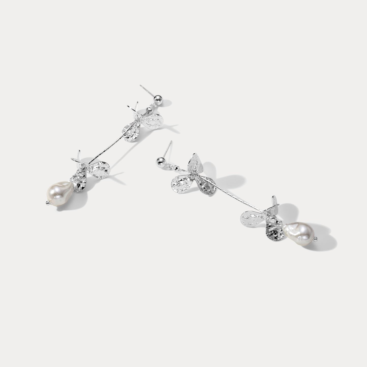 Silver Pearl Earrings