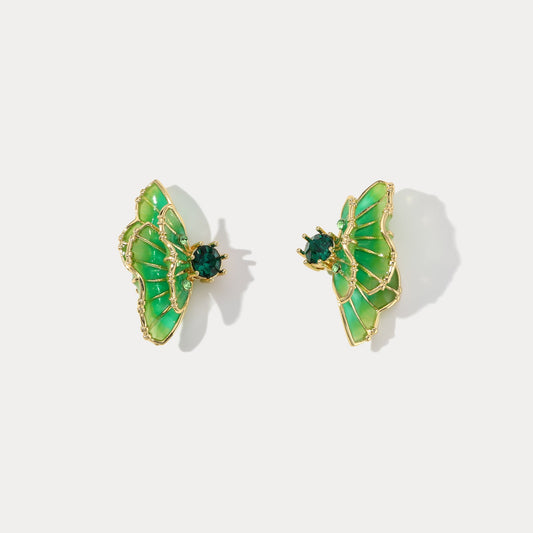 Green Butterfly Earrings