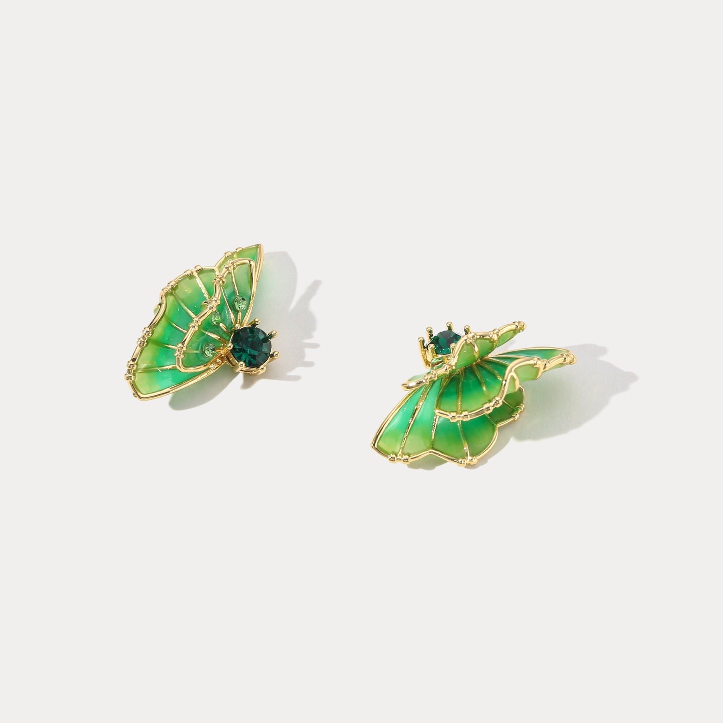 Green Butterfly Earrings