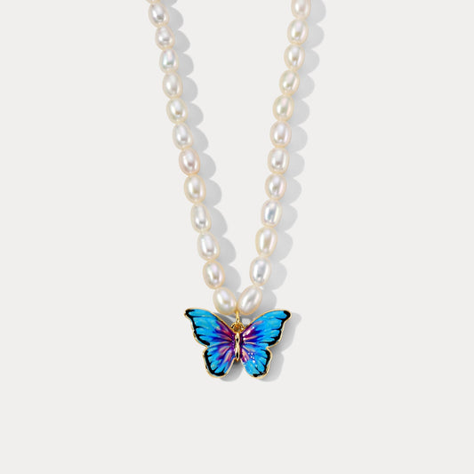 Butterfly Pearl Necklace