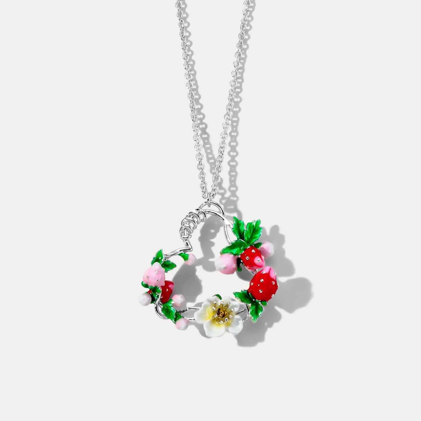 Strawberry Heart Shaped Necklace