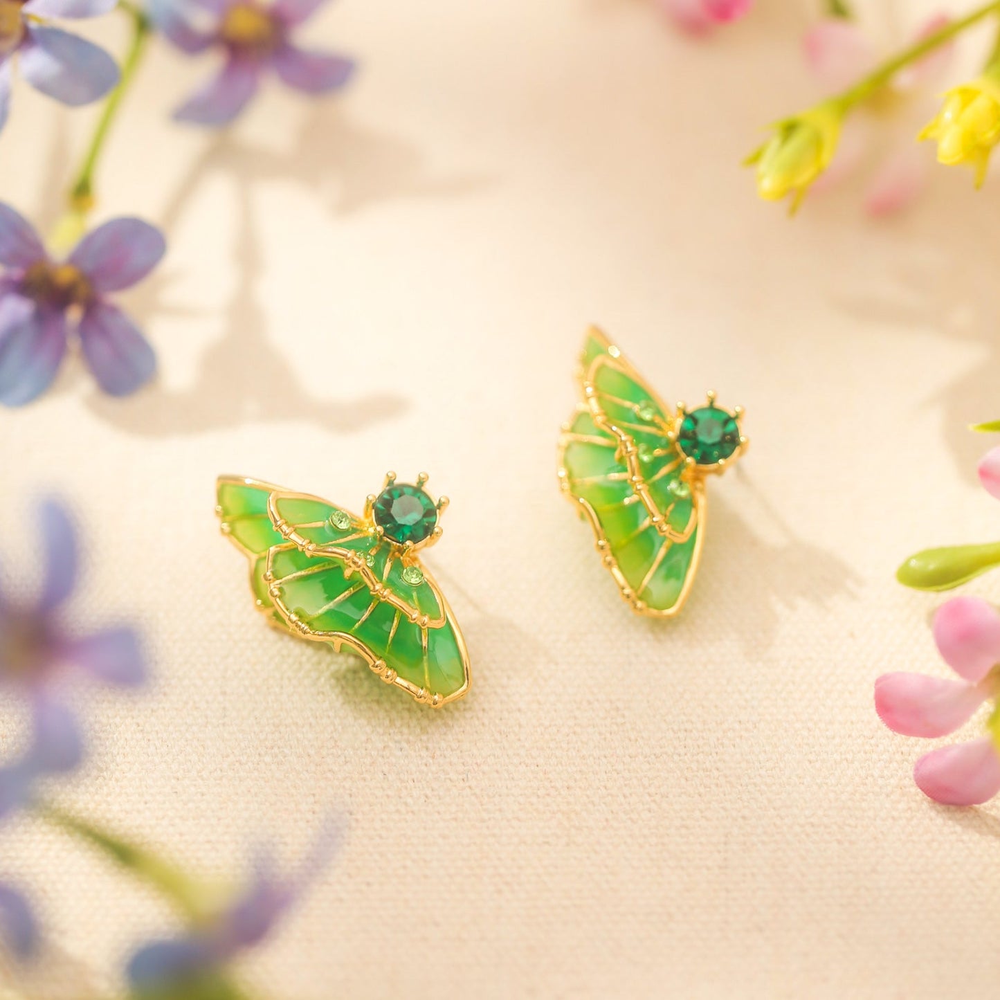 Green Butterfly Earrings