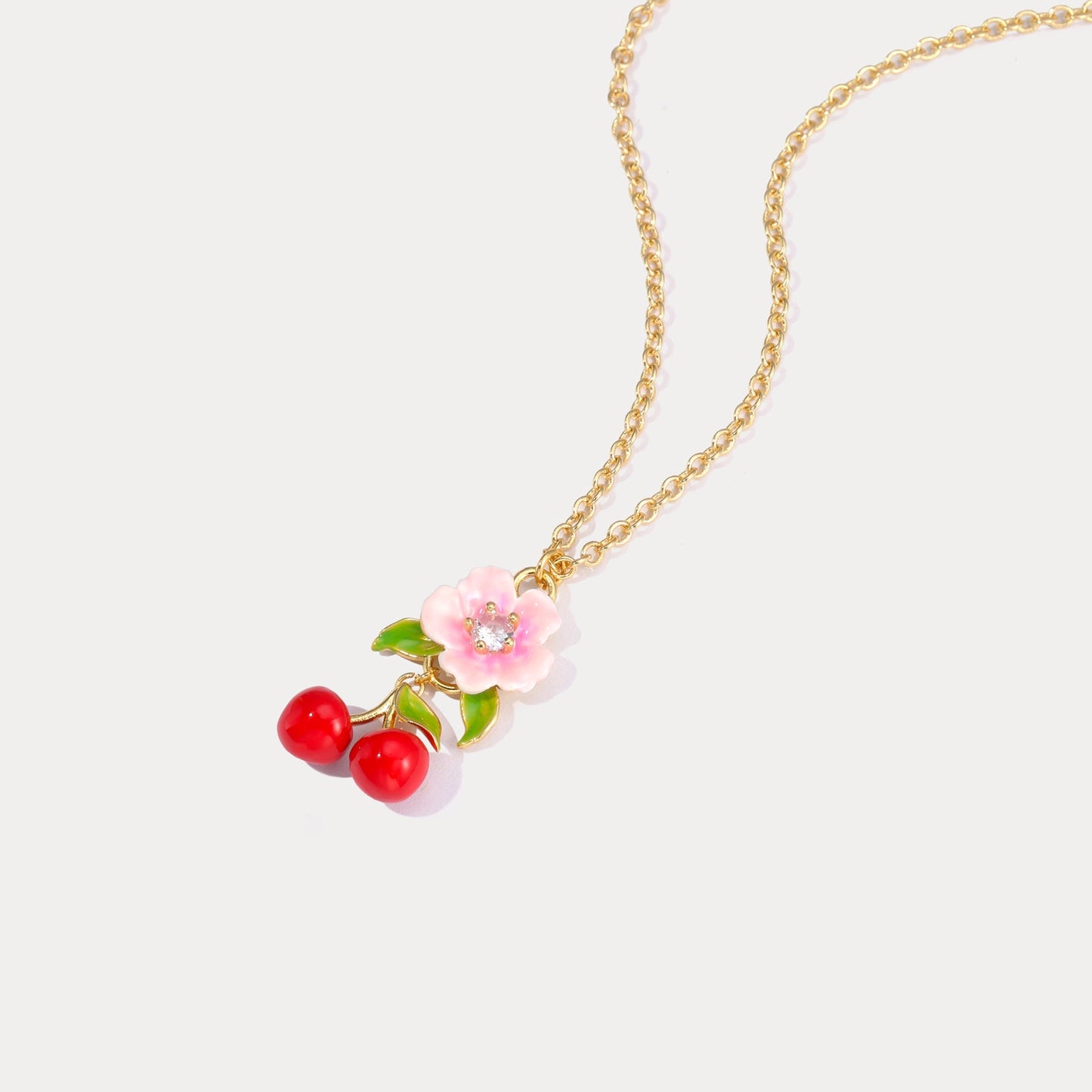 Flower Cherry Necklace