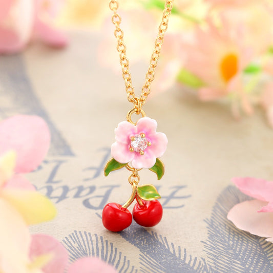Flower Cherry Necklace