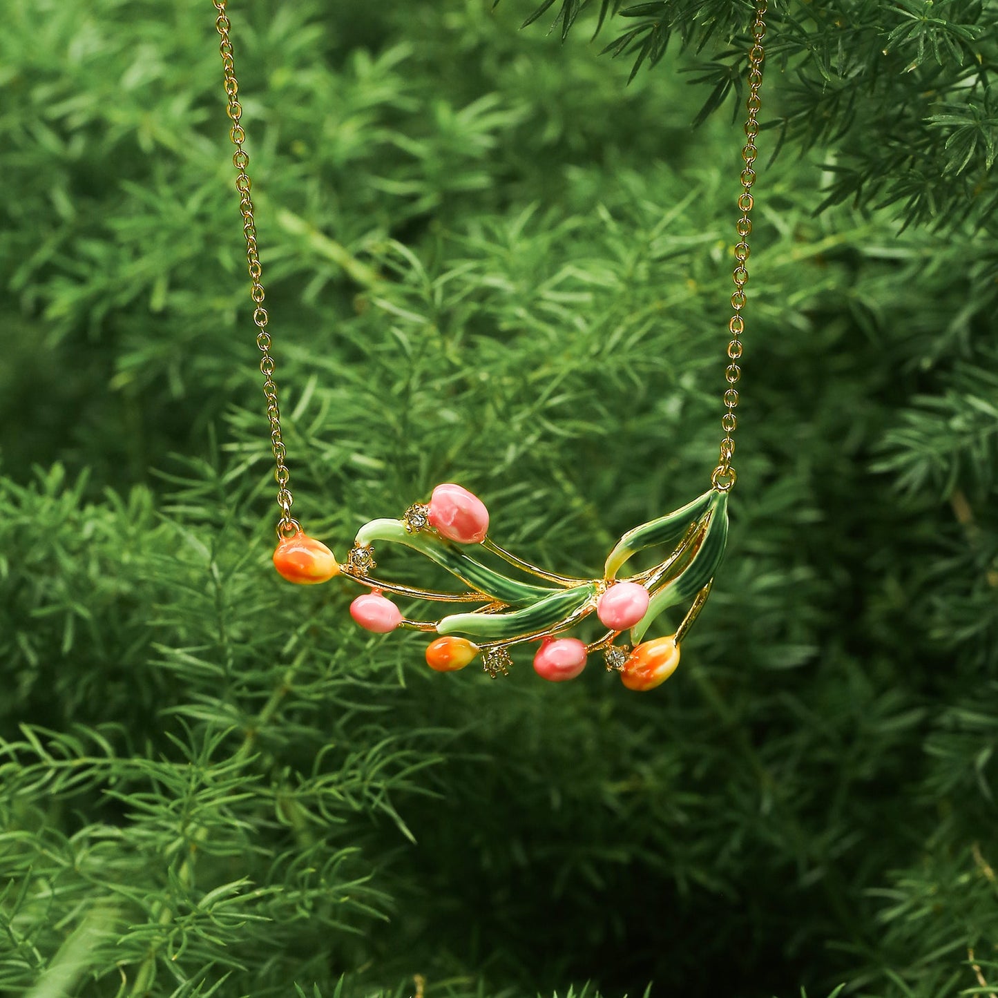 Enamel Tulip Necklace