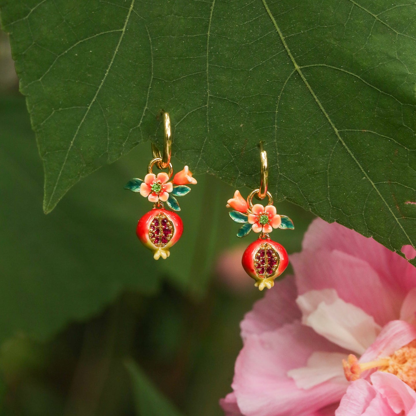 Pomegranate Flower Earrings