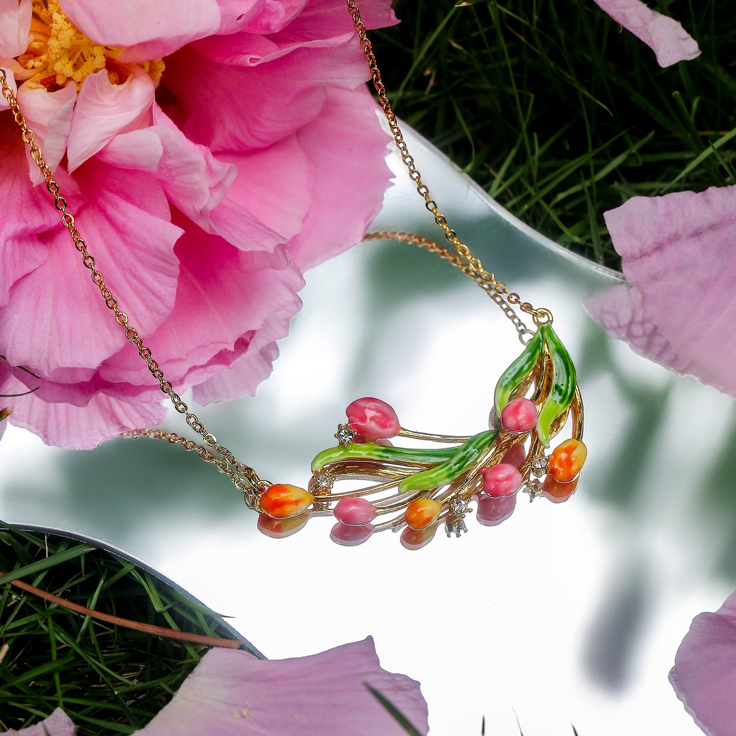 Enamel Tulip Necklace