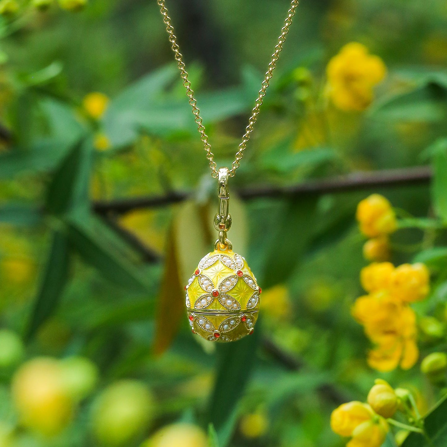 Tiger Egg Locket Necklace