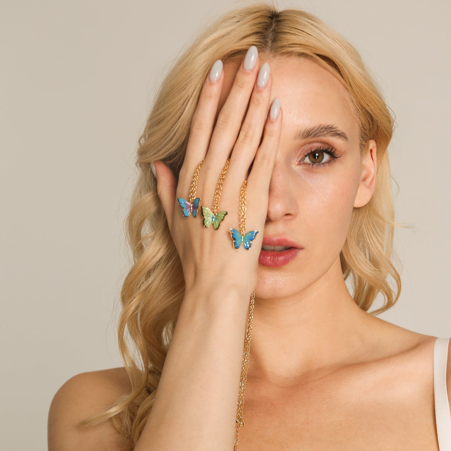 Bluish Violet Butterfly Necklace