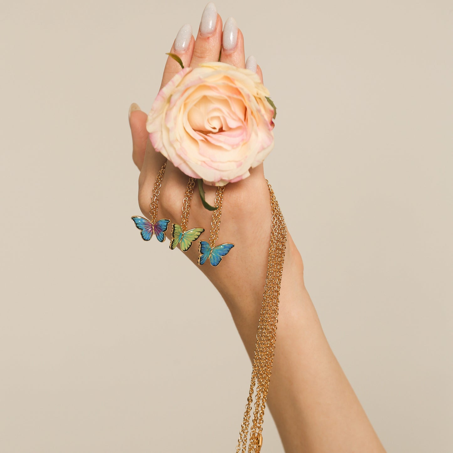 Bluish Violet Butterfly Necklace